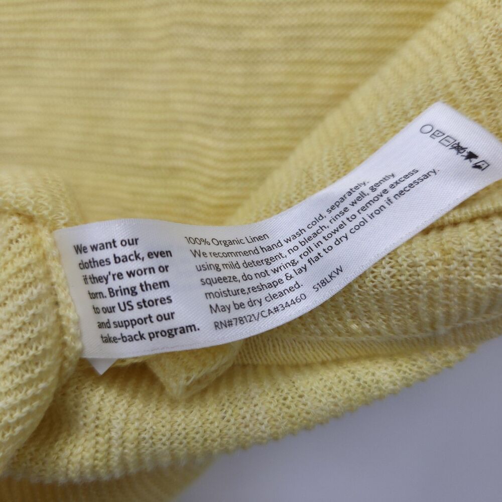 Eileen Fisher Tunic Top Yarrow Yellow Bateau Neck Hi-Lo Linen Melange Size XS - Picture 5 of 5
